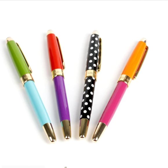 kate spade to do list ballpoint pen black white polka dot nwt - Picture 5 of 12